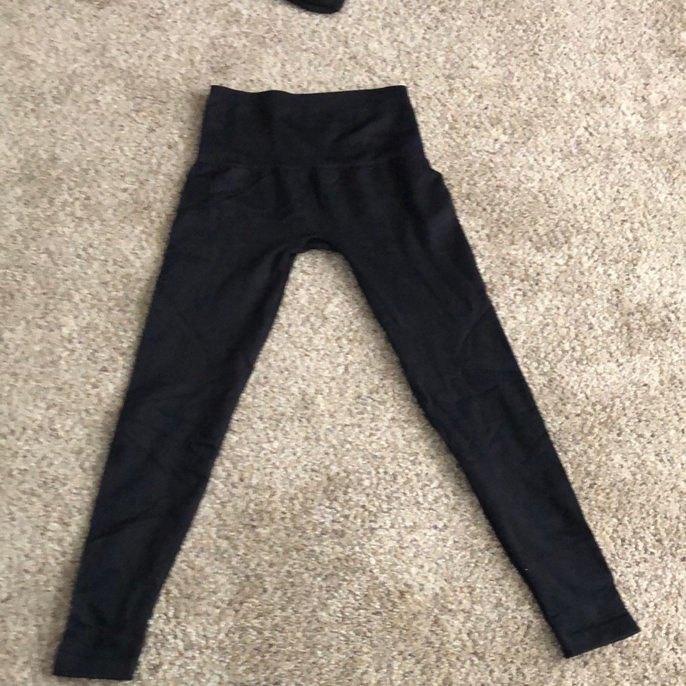Breezies tummy smoothing black leggings
